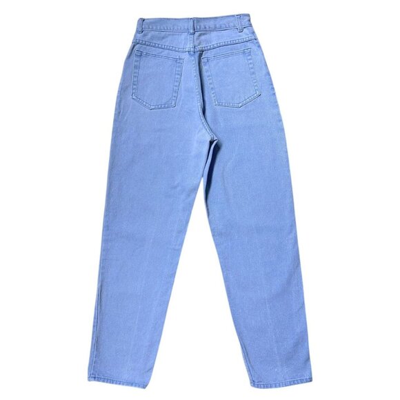 80s vintage highwaisted jeans high rise mom faded light purple blue Hechter. - Picture 3 of 5